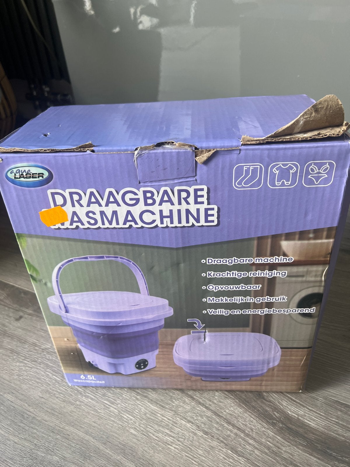 Draagbare wasmachine - Aqua Laser - Gebruikt maar compleet, Witgoed en Apparatuur, Wasmachines, Ophalen, Minder dan 85 cm, Minder dan 4 kg