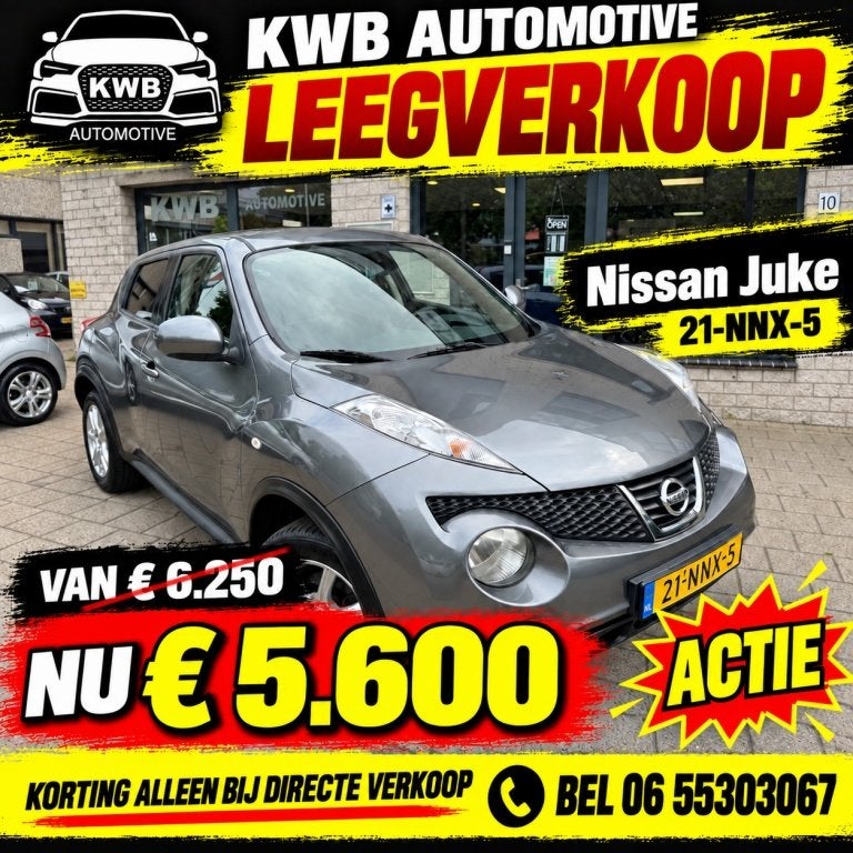 Nissan Juke 1.6 | Airco | Climate control | CarPlay | Camera, Auto's, 607 kg, Euro 5, 4 cilinders, 49 €/maand
