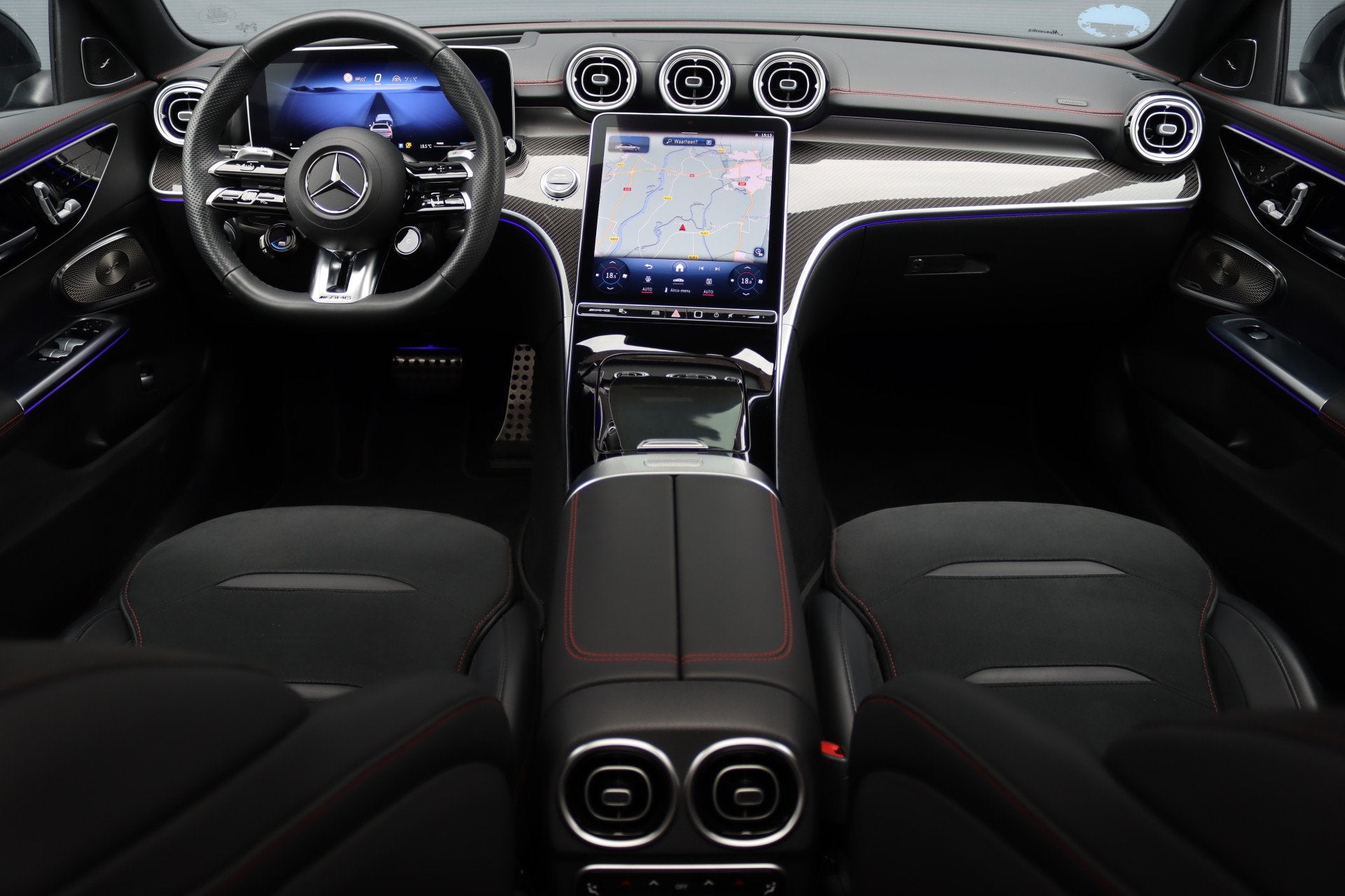 Mercedes-Benz C-Klasse AMG 43 4MATIC | 408pk | Achterasbestu, Auto's, Gebruikt, 4 cilinders, Zwart, Bedrijf