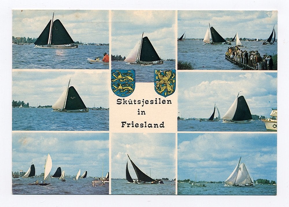 Skûtsjesilen in Friesland - Zeilen wedstrijd, Ophalen of Verzenden, 1960 tot 1980, Gelopen, Sport en Spel