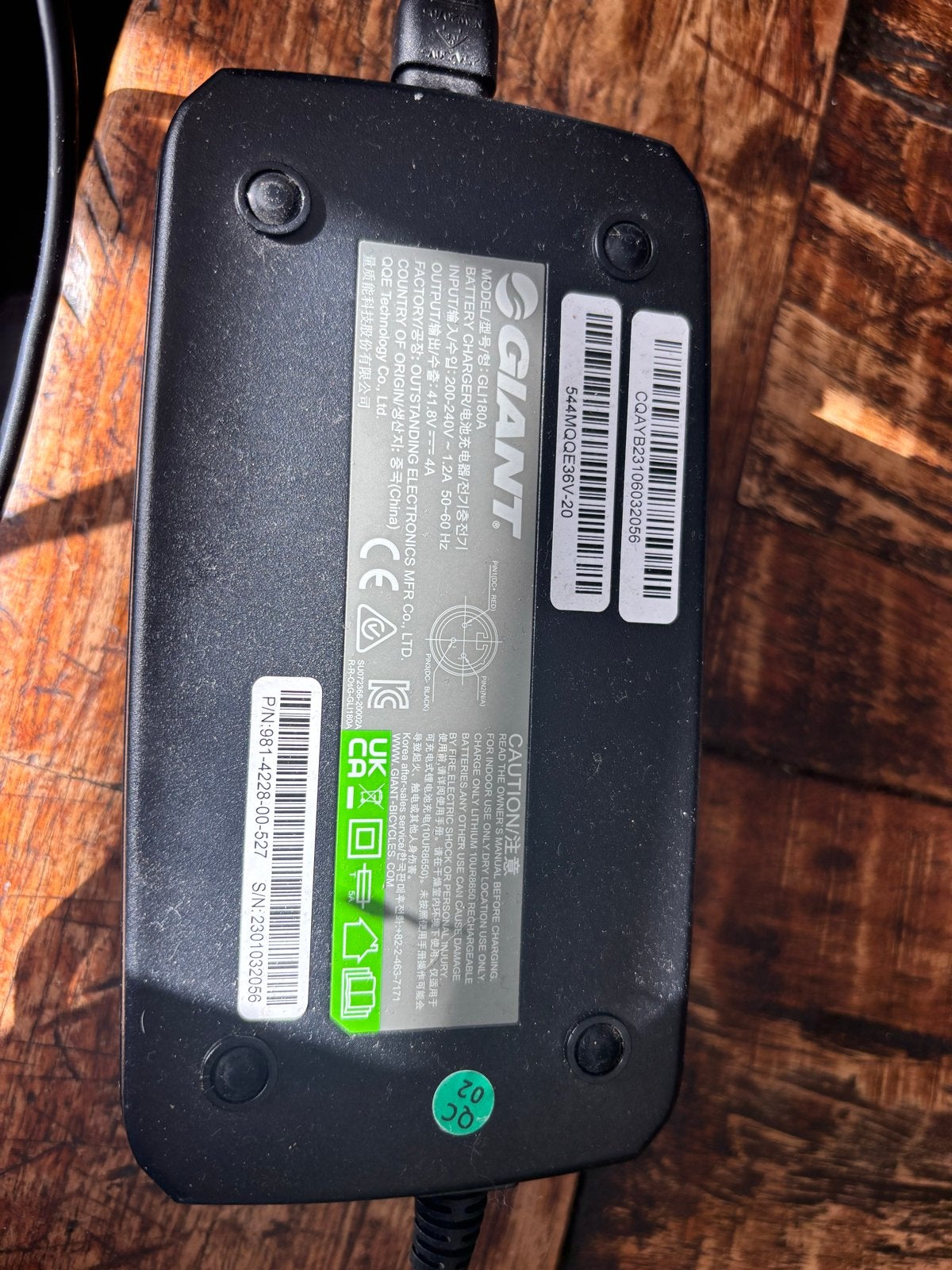 Giant GLI180A E-bike acculader 41.8V 4.0A, Gebruikt