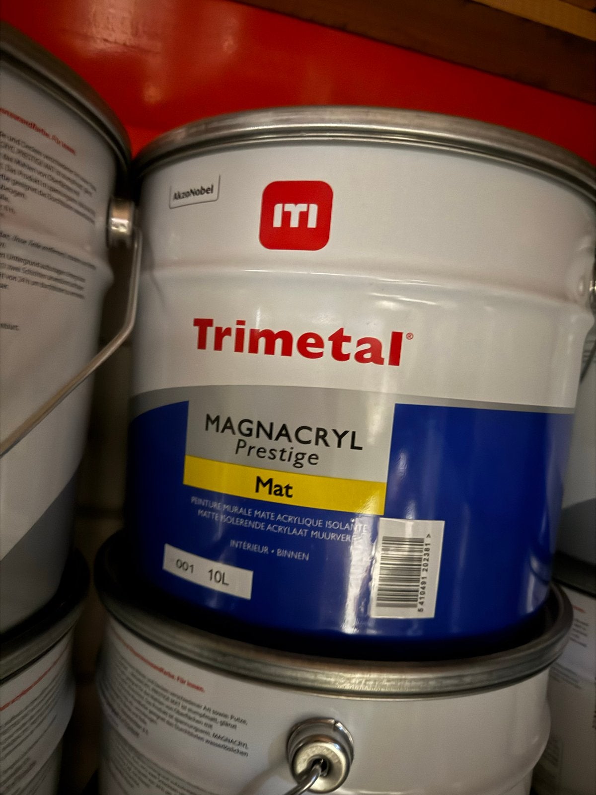 Trimetal Magnacryl Prestige Mat Muurverf 10L, Ophalen, Wit, Nieuw, Verf