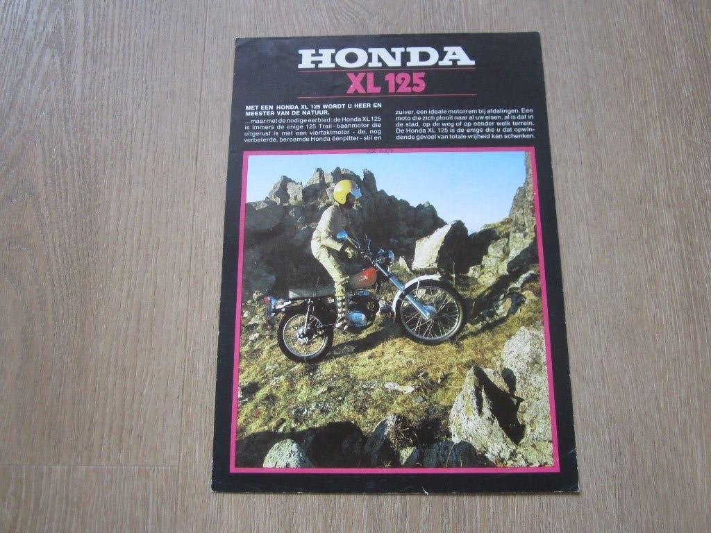 Honda XL 125 brochure folder 1980 ?, Motoren, Handleidingen en Instructieboekjes, Honda, Ophalen of Verzenden