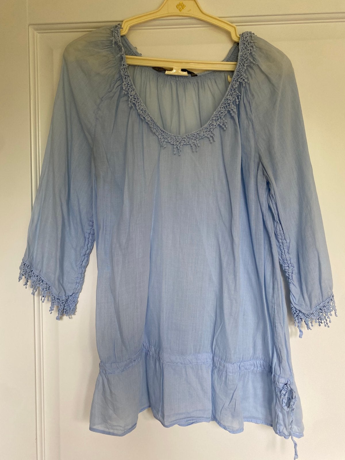 Lichtblauwe blouse van Zara, Ophalen of Verzenden, Gedragen, Maat 36 (S), Blauw