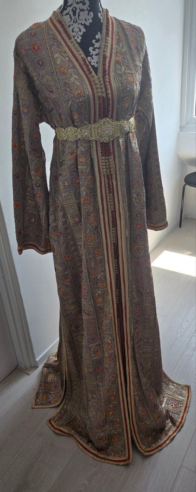 Marokkaanse jurk :Takchita (kaftan, jelaba) maat s tot L, Ophalen of Verzenden, Zo goed als nieuw, Oranje, Overige typen