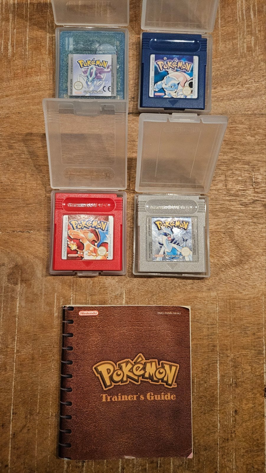 Pokemon Crystal, Red, Blue en Silver + Trainer's Guide, Spelcomputers en Games, Games | Nintendo Game Boy, Avontuur en Actie, 1 speler