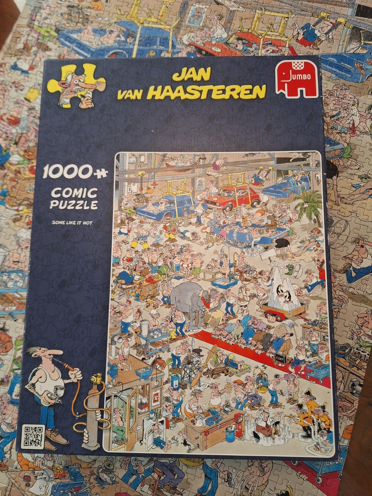 Jan van Haasteren puzzel 1000 some like it hot, Ophalen of Verzenden, 500 t/m 1500 stukjes, Gebruikt, Legpuzzel