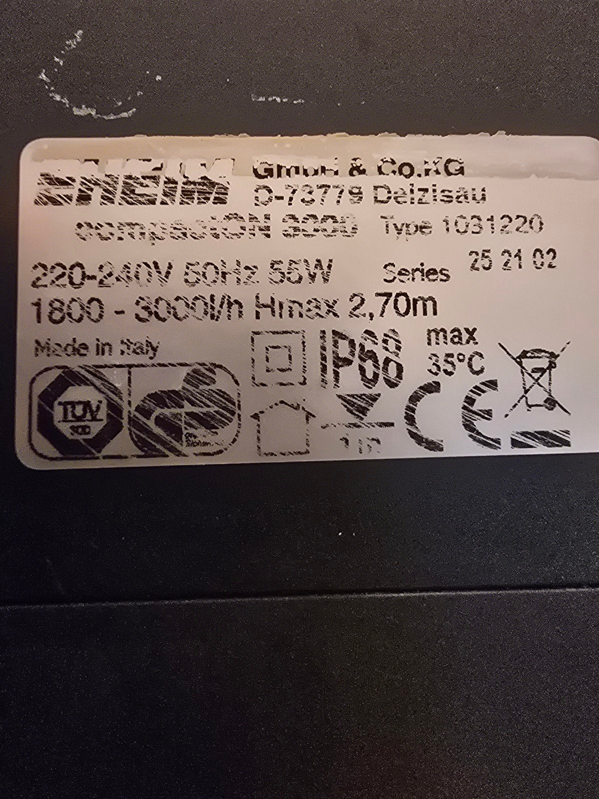 Eheim 3000L/H 55w, Ophalen of Verzenden, Zo goed als nieuw, Eheim