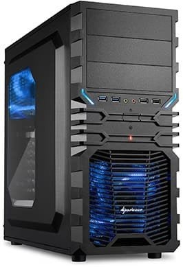 Sharkoon VGB4 PC-behuizing - Zwart/Blauw, Ophalen of Verzenden, Gebruikt
