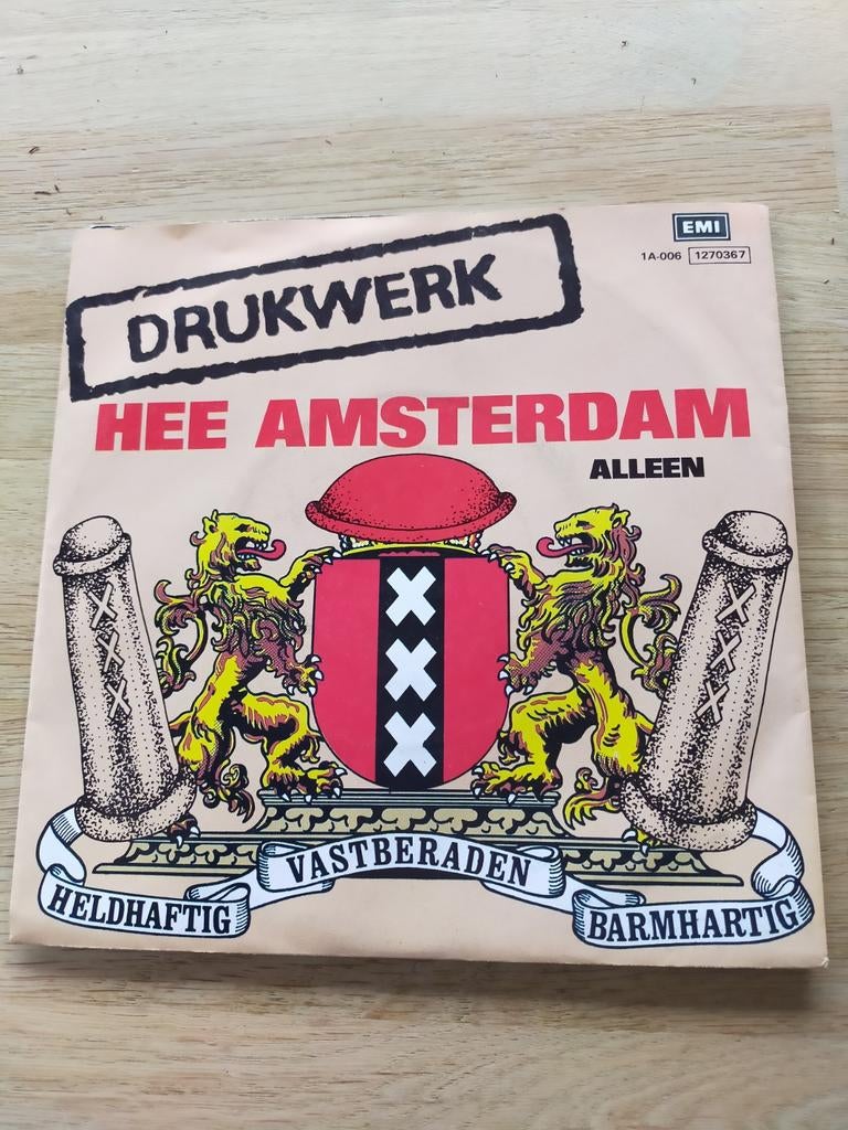 Drukwerk , hee Amsterdam, Cd's en Dvd's, Vinyl Singles, Ophalen of Verzenden, Zo goed als nieuw, Pop