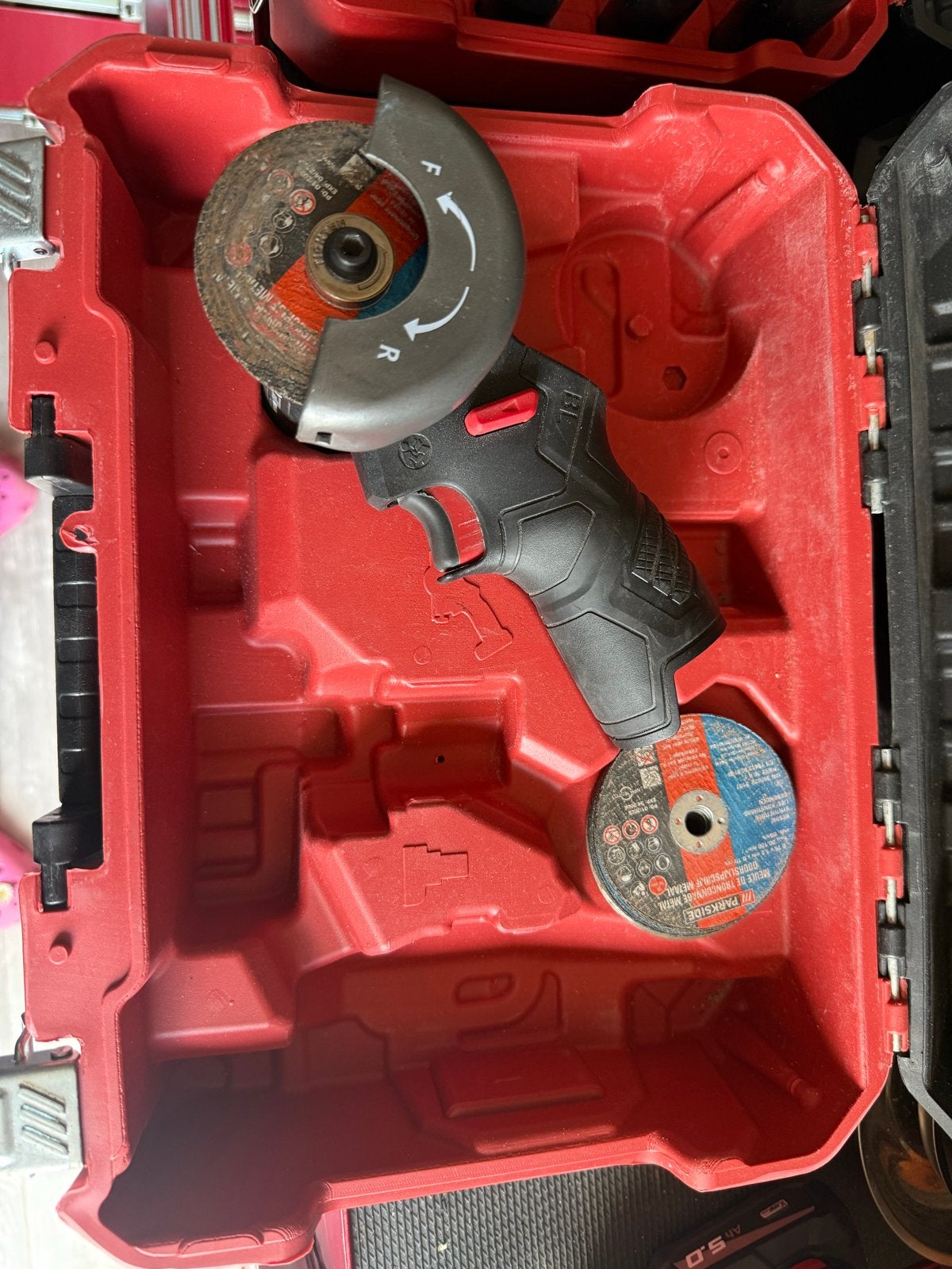 Parkside Performance Accu Haakse Slijper PPWBA 12 A1, Ophalen of Verzenden, Zo goed als nieuw, Minder dan 700 watt, Haakse handslijpmachine