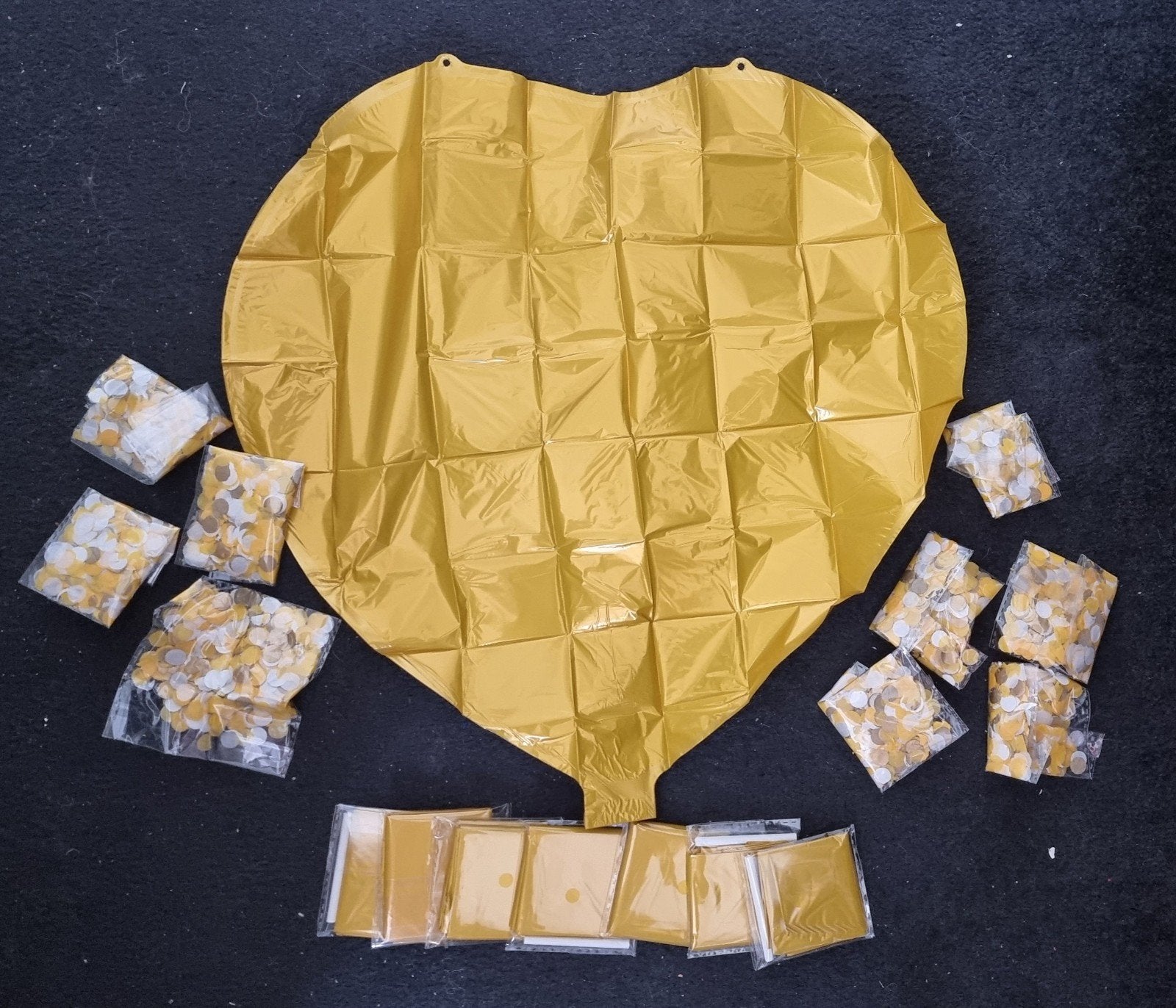 Gouden helium ballonnen foliumballon confetti jubileum jaarw, Ophalen of Verzenden, Nieuw, Versiering, Verjaardag
