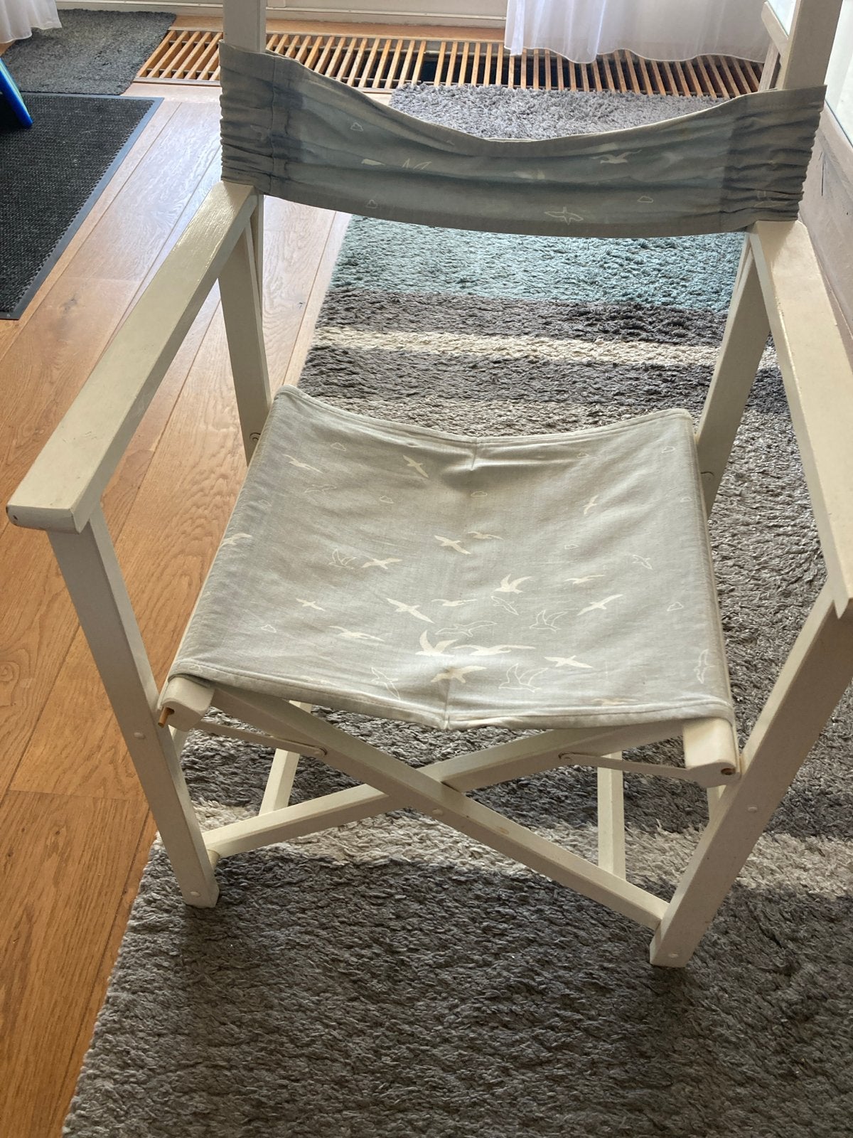 GRATIS regisseur stoel, Huis en Inrichting, Stoelen, Ophalen, Gebruikt, Wit, Eén