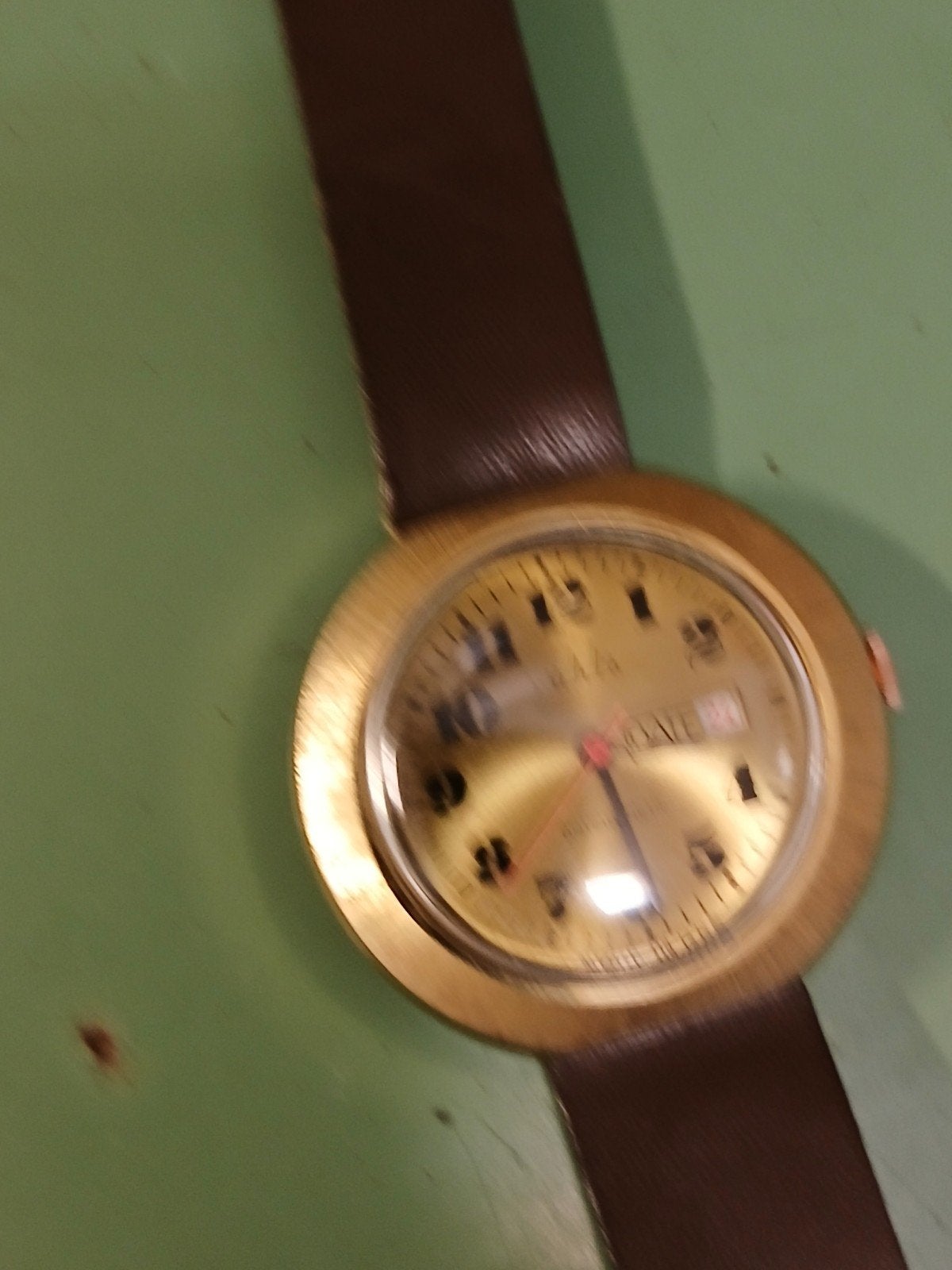 mechanisch design horloge. Ruhla., Sieraden, Tassen en Uiterlijk, Horloges | Heren, Overige merken, Overige materialen, Leer, Ophalen of Verzenden