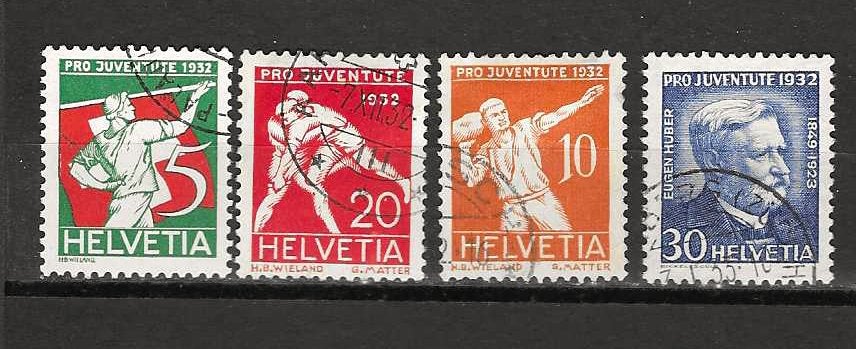 Zwitserland 262-265, Postzegels en Munten, Ophalen of Verzenden, Gestempeld