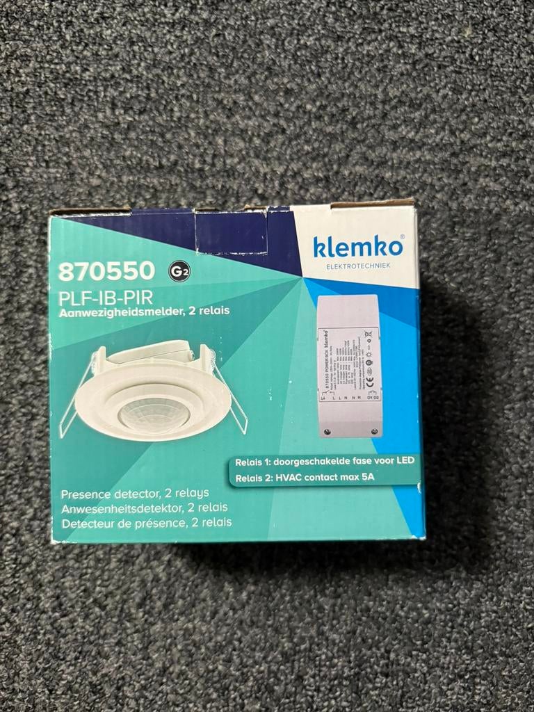 Klemko 870550 PLF-IB-PI Raanwezigheidsmelder 2 relais–nieuw, Ophalen, Zo goed als nieuw, Detector, Sensor of Melder, Beweging