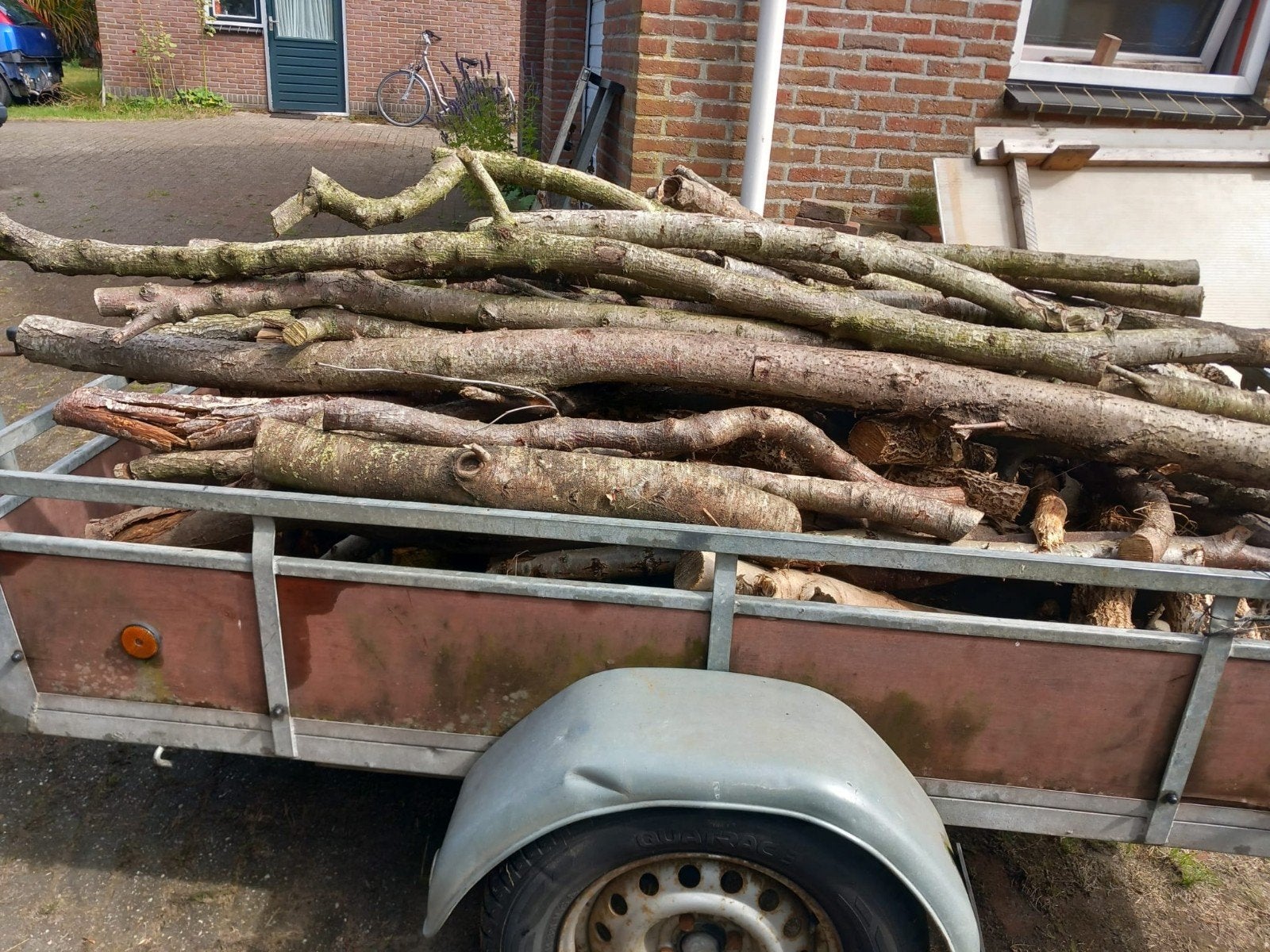 kar haardhout, Tuin en Terras, Haardhout, Minder dan 3 m³, Ophalen of Verzenden, Overige houtsoorten, Stammen