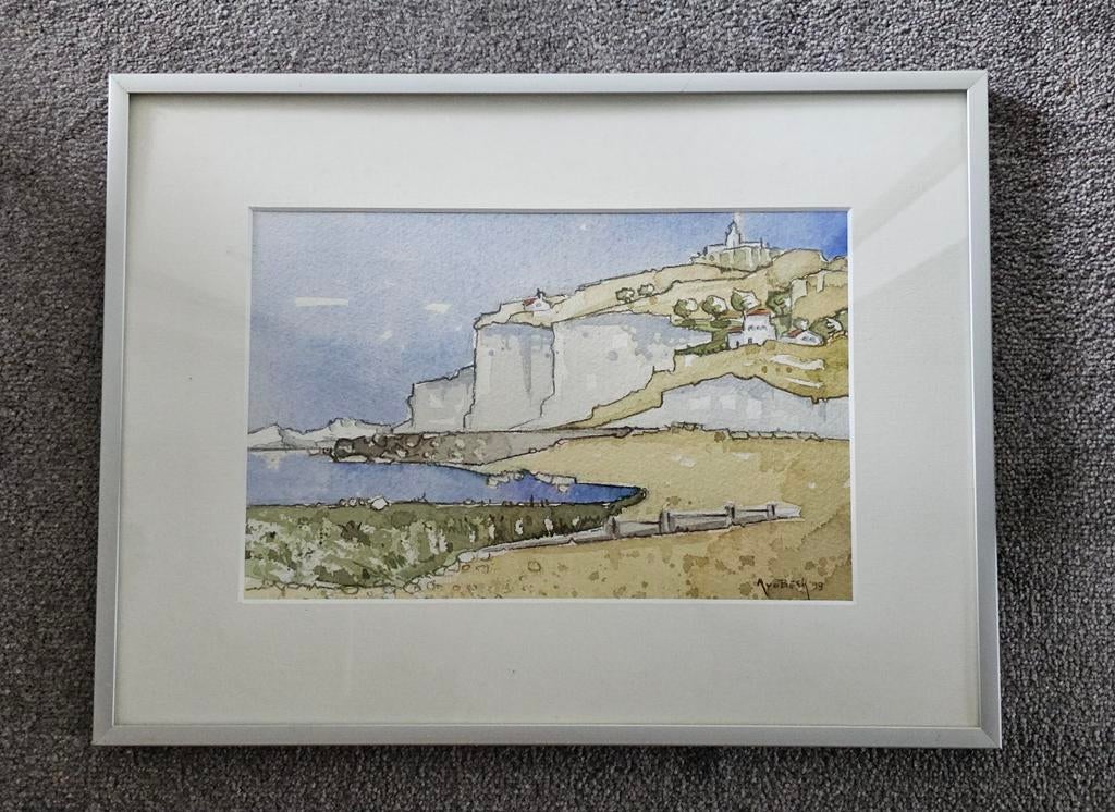 Krijtrotsen bij Dover, Antiek en Kunst, Kunst | Schilderijen | Klassiek, Ophalen of Verzenden