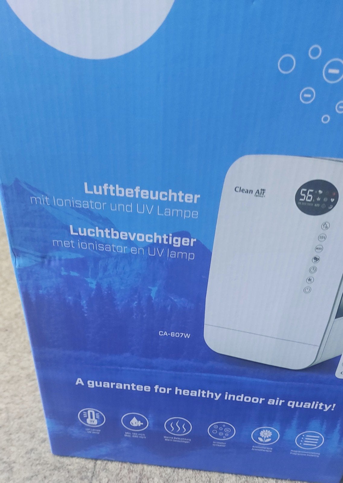 luchtbevochtiger van clean air, Witgoed en Apparatuur, Ophalen of Verzenden, Nieuw, Luchtbevochtiger