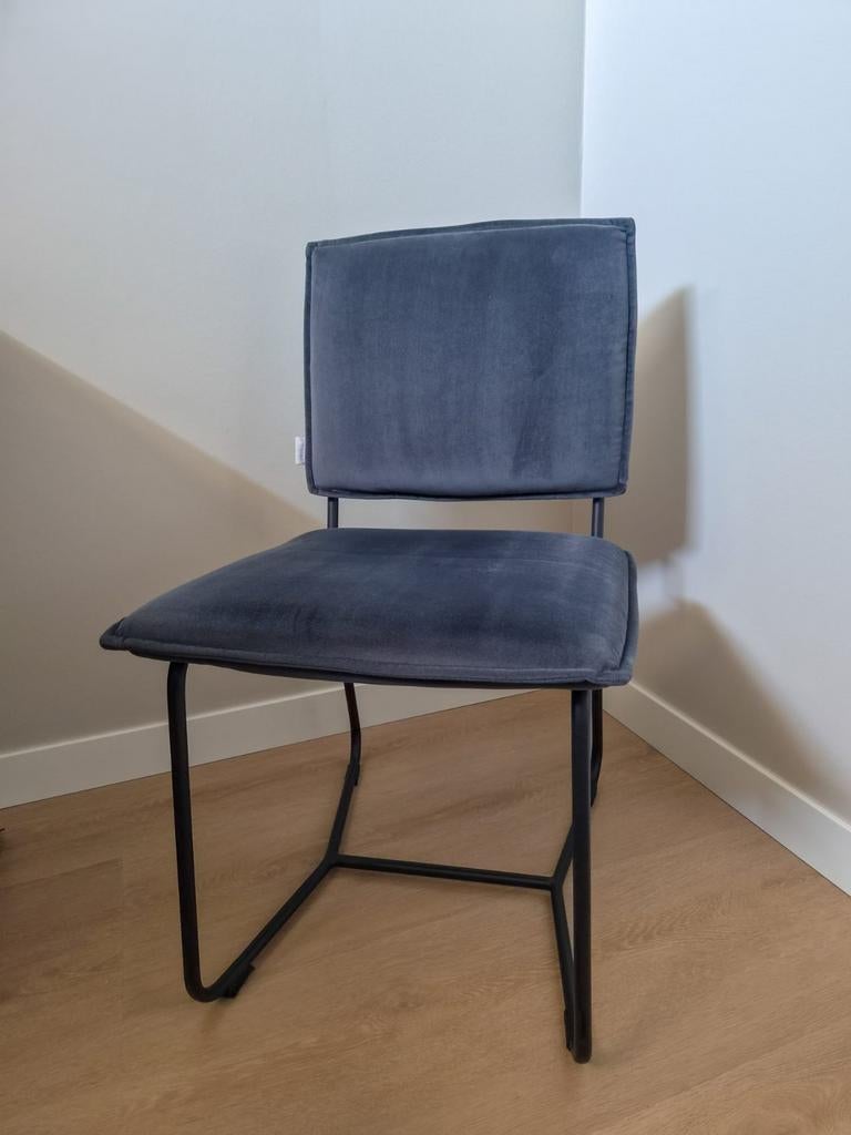 Eetkamerstoelen velvet donkergrijs, Ophalen, Zo goed als nieuw, Grijs, Vijf, Zes of meer stoelen