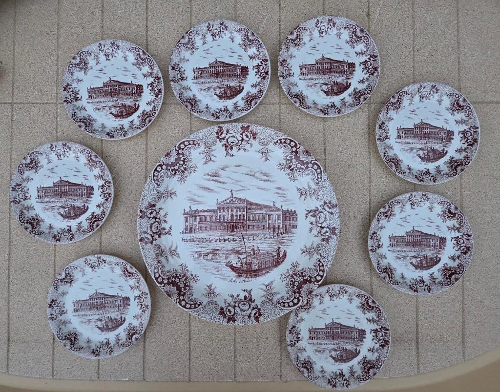 Set “Venetian Villas” by Nuova Fontebasso Bord(jes), Huis en Inrichting, Keuken | Servies, Ophalen of Verzenden, Zo goed als nieuw