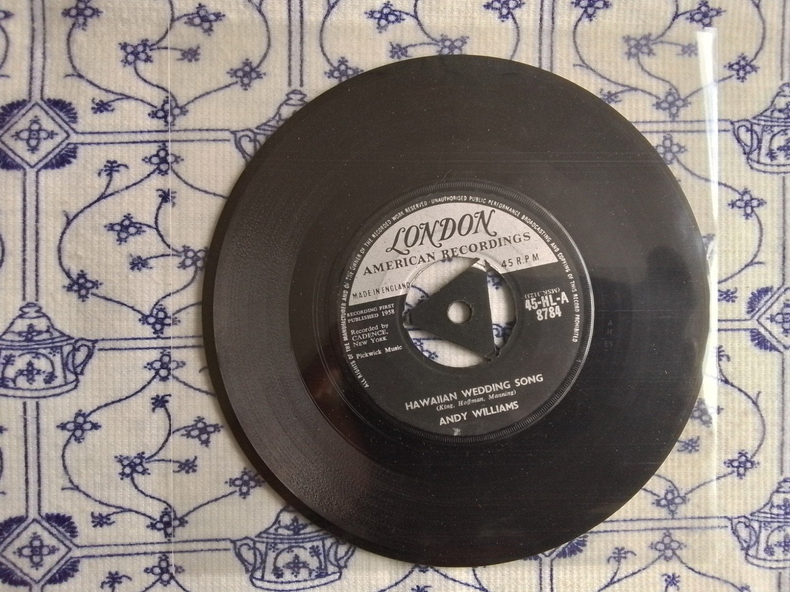 Andy williams               Hawaiian wedding song, Cd's en Dvd's, Ophalen of Verzenden, Gebruikt, 7 inch, Pop