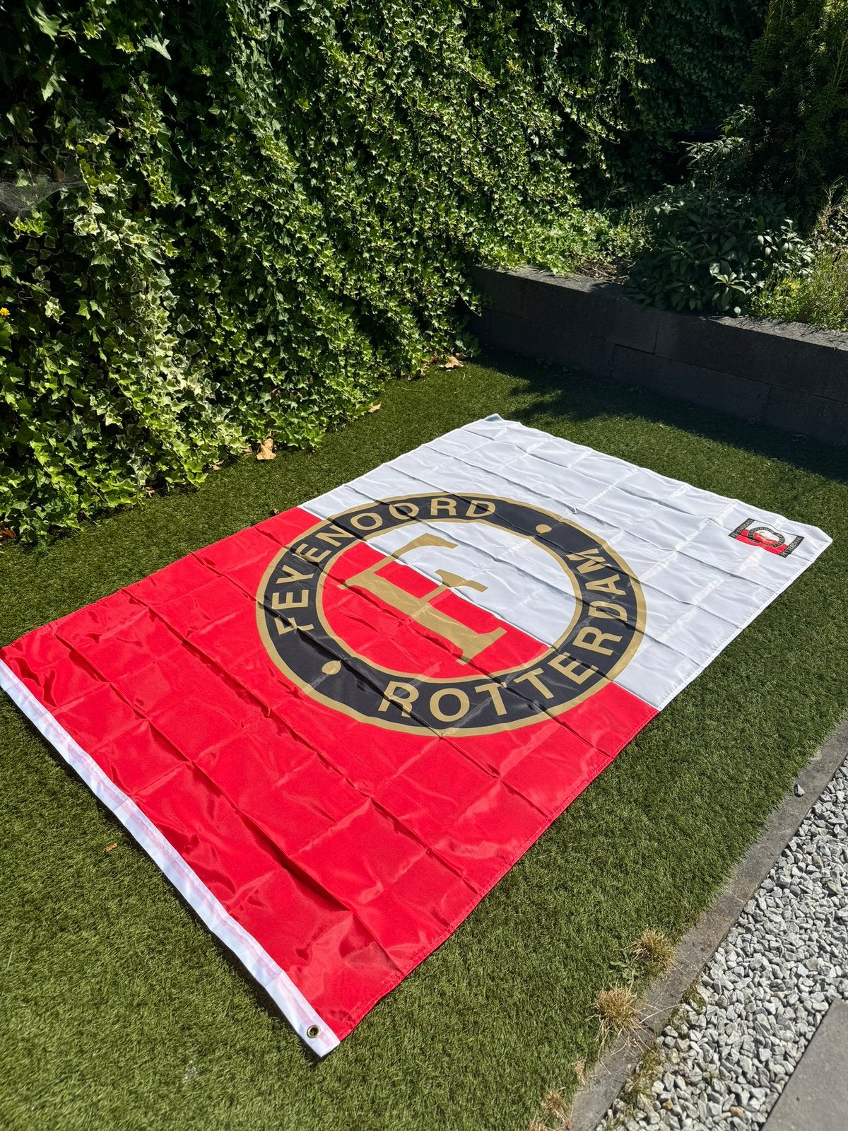Grote NIEUWE Gave Rood Witte Feyenoord Vlag, Ophalen of Verzenden, Nieuw, Feyenoord