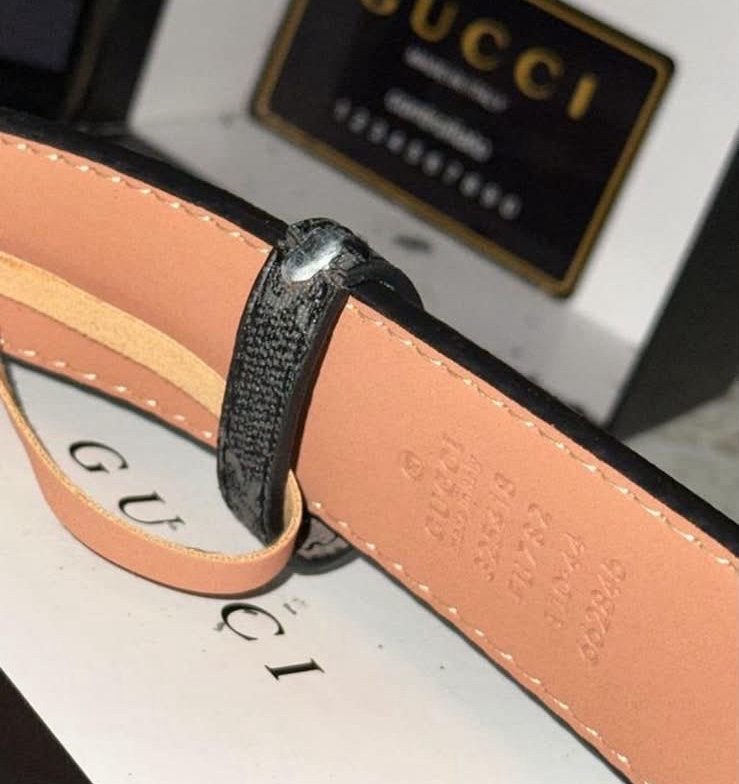 Gucci riem met GG-gesp - Zwart leer, 3 tot 5 cm, 90 tot 100 cm, Tailleriem, Ophalen of Verzenden