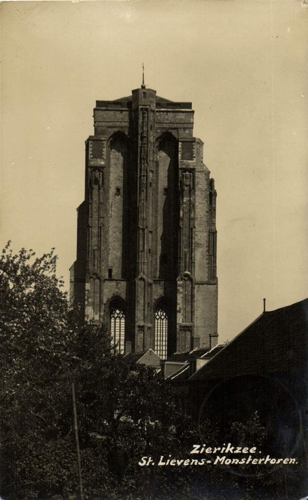 Zierikzee. St. Lievens-Monstertoren. - 1938 gelopen, Ophalen of Verzenden, 1920 tot 1940, Gelopen, Zeeland