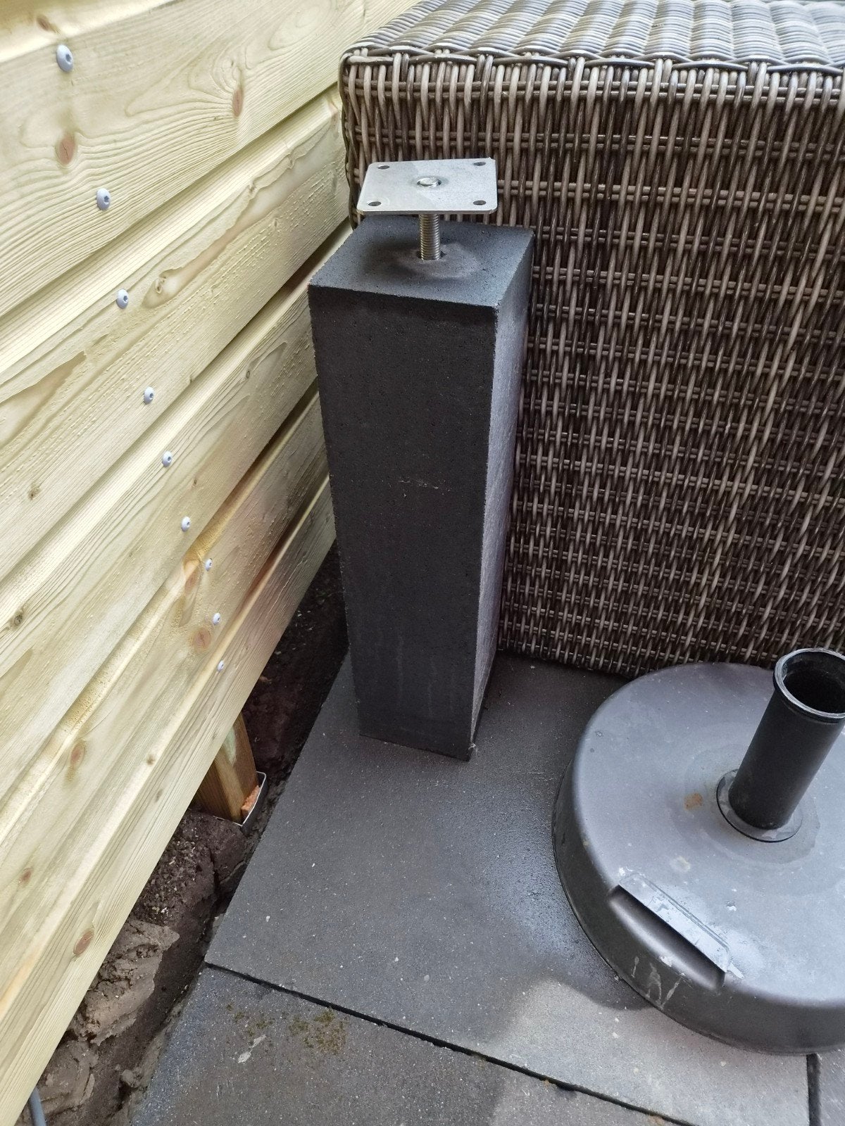 Verstelbare paalhouder voor houten constructies 15x15x0.60, Ophalen, 100 tot 250 mm, Overige typen, Zo goed als nieuw