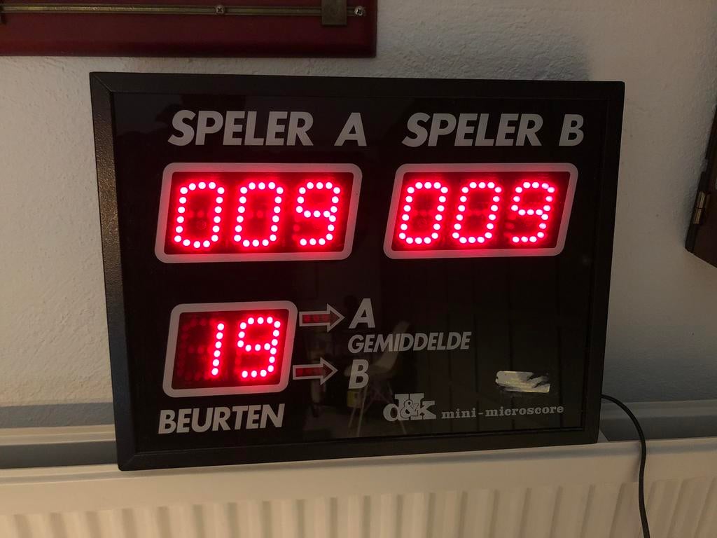 D&K Electronisch Draadloos Scorebord Biljart, Ophalen of Verzenden, Zo goed als nieuw, Biljarttafel