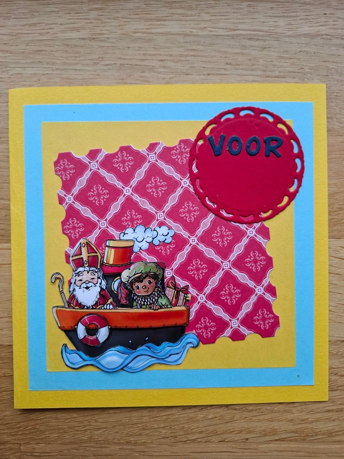 Zelfgemaakte kaart sint en piet, Ophalen of Verzenden, Nieuw