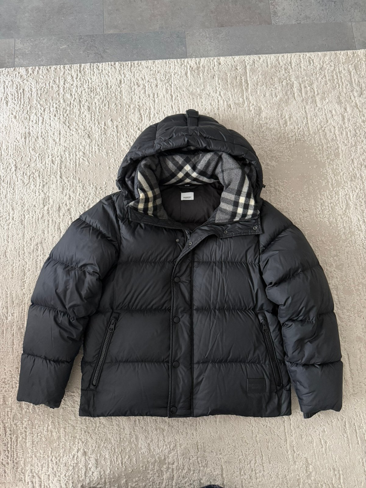 Burberry winterjas, Ophalen, Zo goed als nieuw, Maat 48/50 (M), Zwart