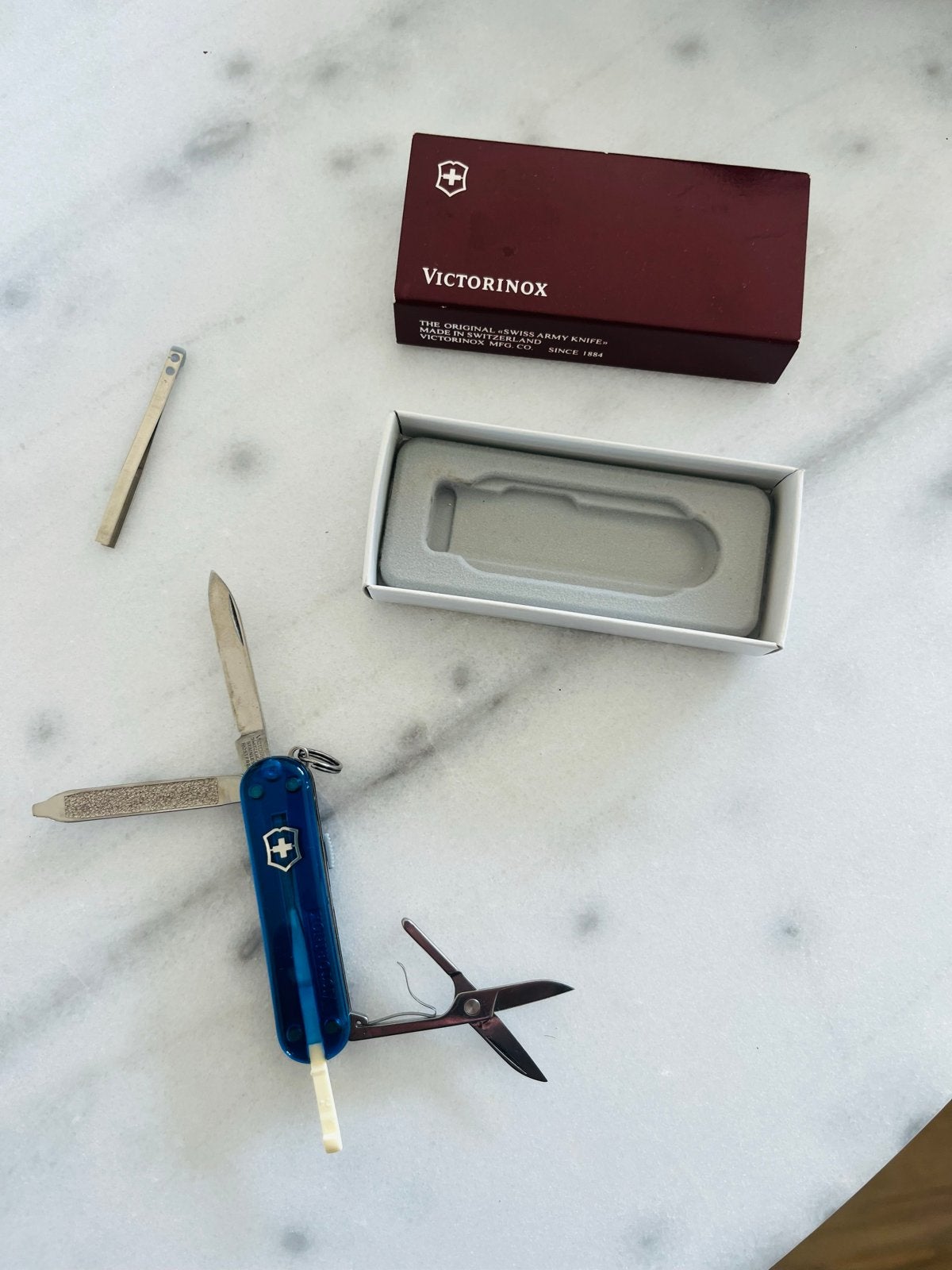 Victorinox Zwitsers Zakmes 58 mm – Blauw – Vintage, Ophalen of Verzenden