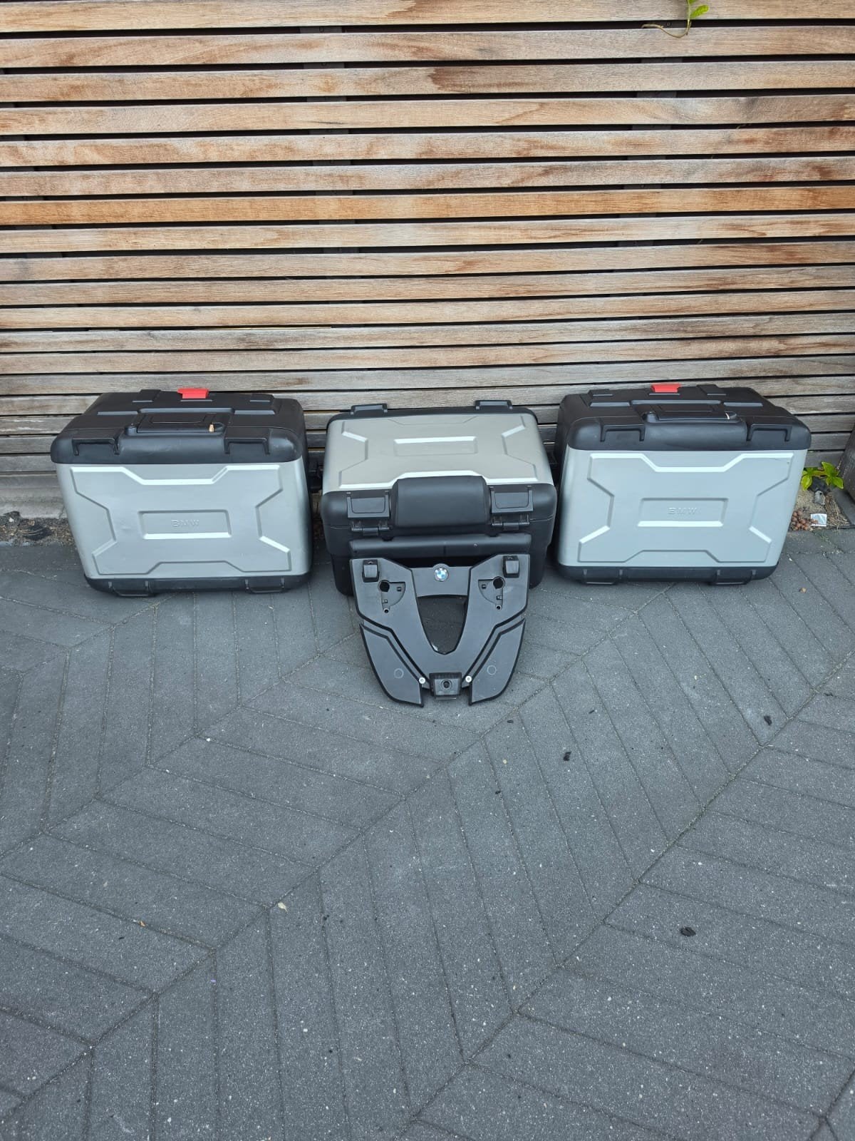 Kofferset BMW R1200 GS 2004 met binnenkussens en beugel, Ophalen, Gebruikt