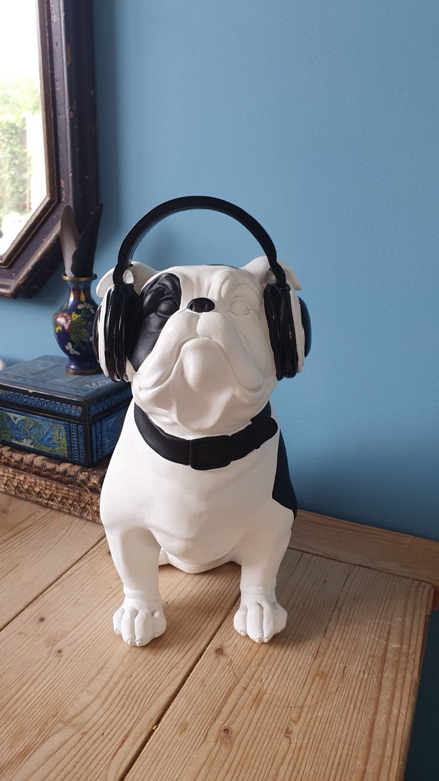 Bulldog met koptelefoon wit zwart van Maisons du Monde, Ophalen of Verzenden, Zo goed als nieuw