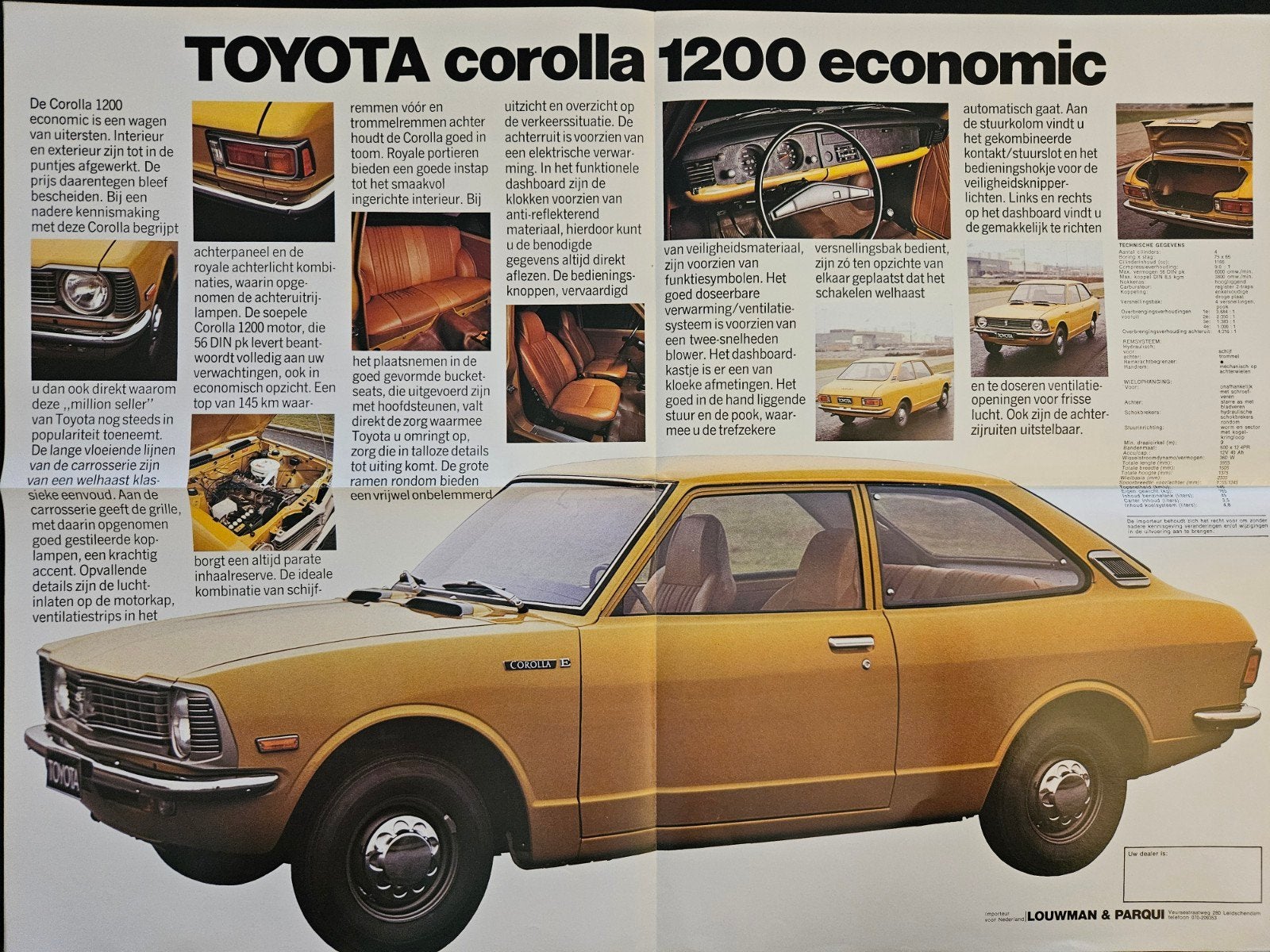 Brochure Toyota Corolla 1200 Economic, Ophalen of Verzenden, Zo goed als nieuw, Toyota
