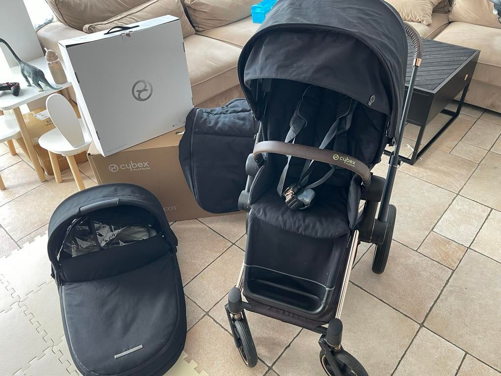 Cybex Platinum Priam Lux Carry Cot - Deep Black, Zo goed als nieuw, Met reiswieg, Ophalen, Kinderwagen