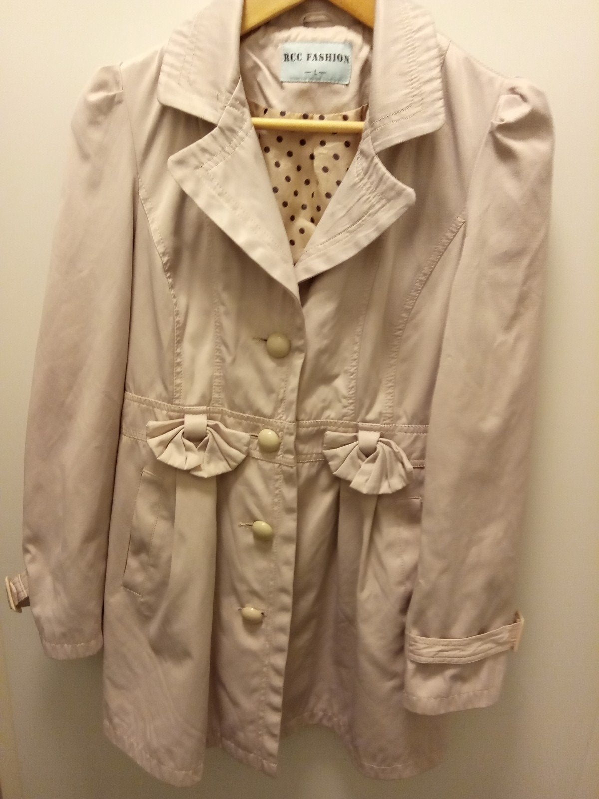 Zo goed als nieuwe beige jas, maat L (valt als M), Maat 38/40 (M), Beige, RCC Fashion, Ophalen of Verzenden