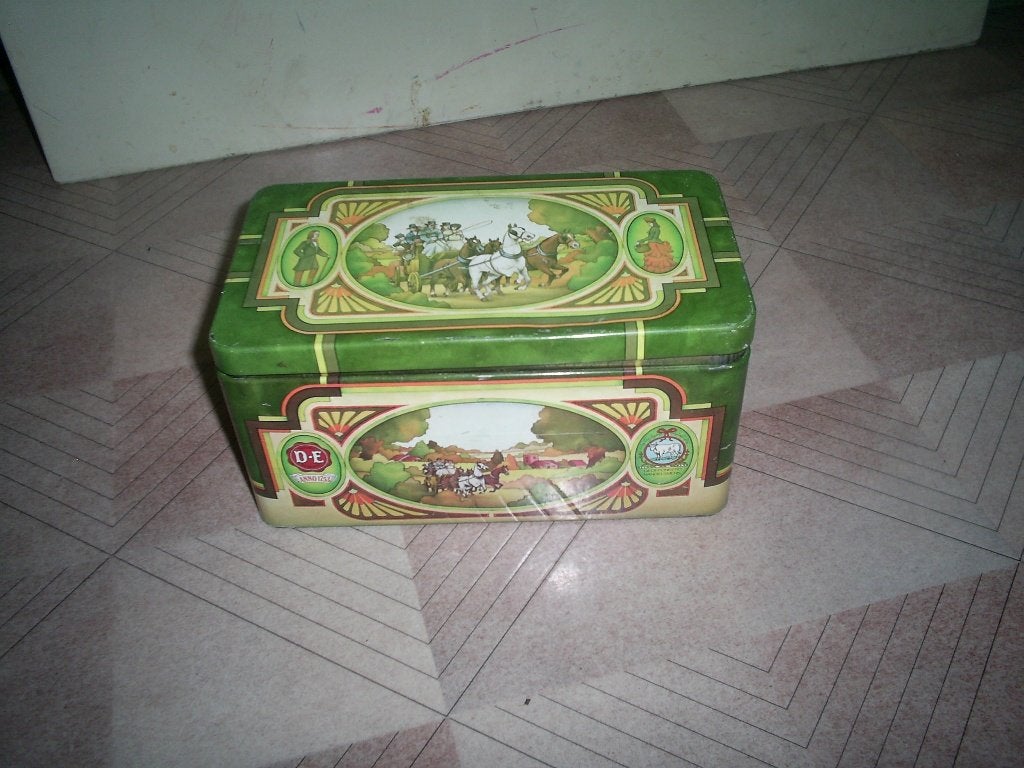 Vintage Douwe Egberts Pickwick theeblik 18cm, Verzamelen, Blikken, Ophalen of Verzenden, Gebruikt, Thee, Douwe Egberts