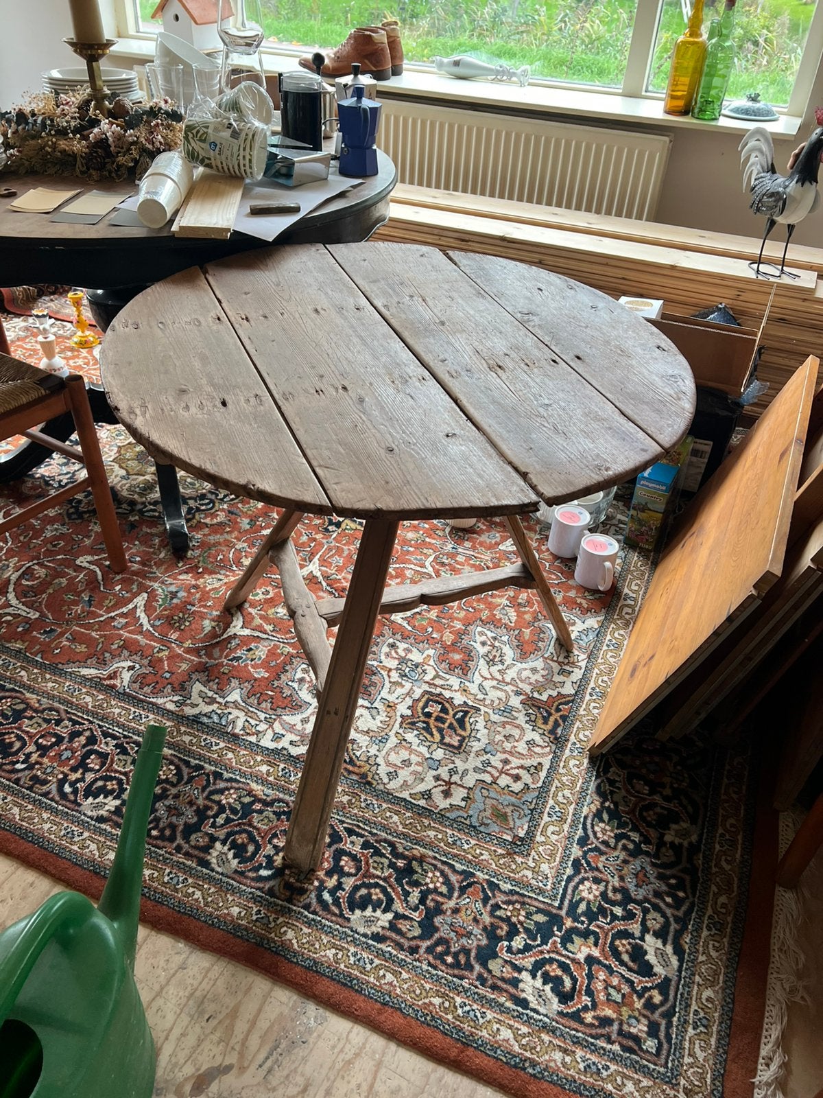 Antieke vintage brocante wijn tafel, Ophalen
