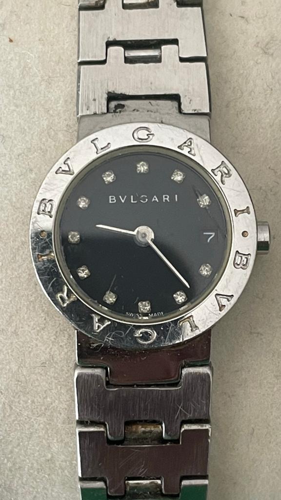 BVLGARI Quartz Horloge met Datumweergave en Zwarte Wijzerpla, Sieraden, Tassen en Uiterlijk, Horloges | Dames, Overige merken