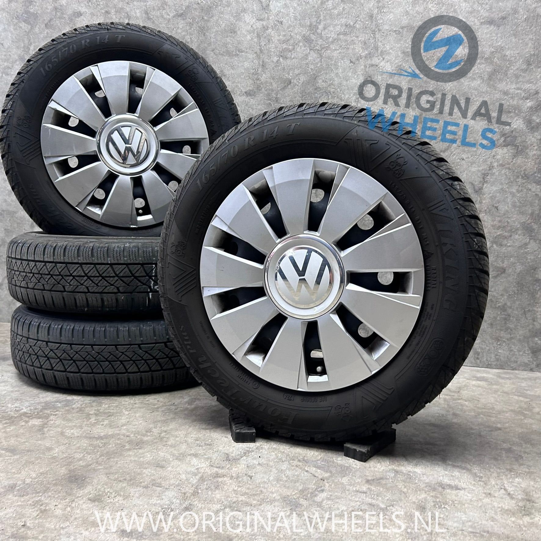 14 inch stalen velgen + all season banden Volkswagen Up, Auto-onderdelen, Banden en Velgen, 14 inch, Gebruikt, -, -