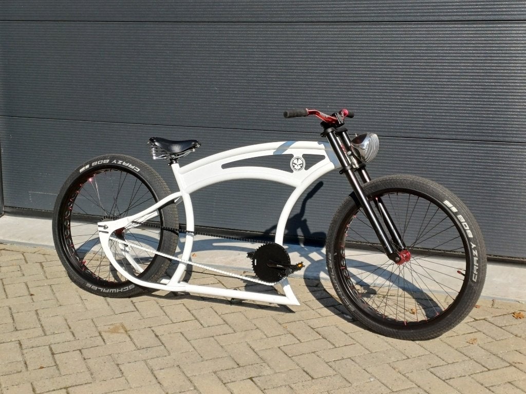 Unieke Custom Chopper Fiets met dikke Banden, Fietsen en Brommers, Terugtraprem, Versnellingen, Zo goed als nieuw, Ruff Cycles