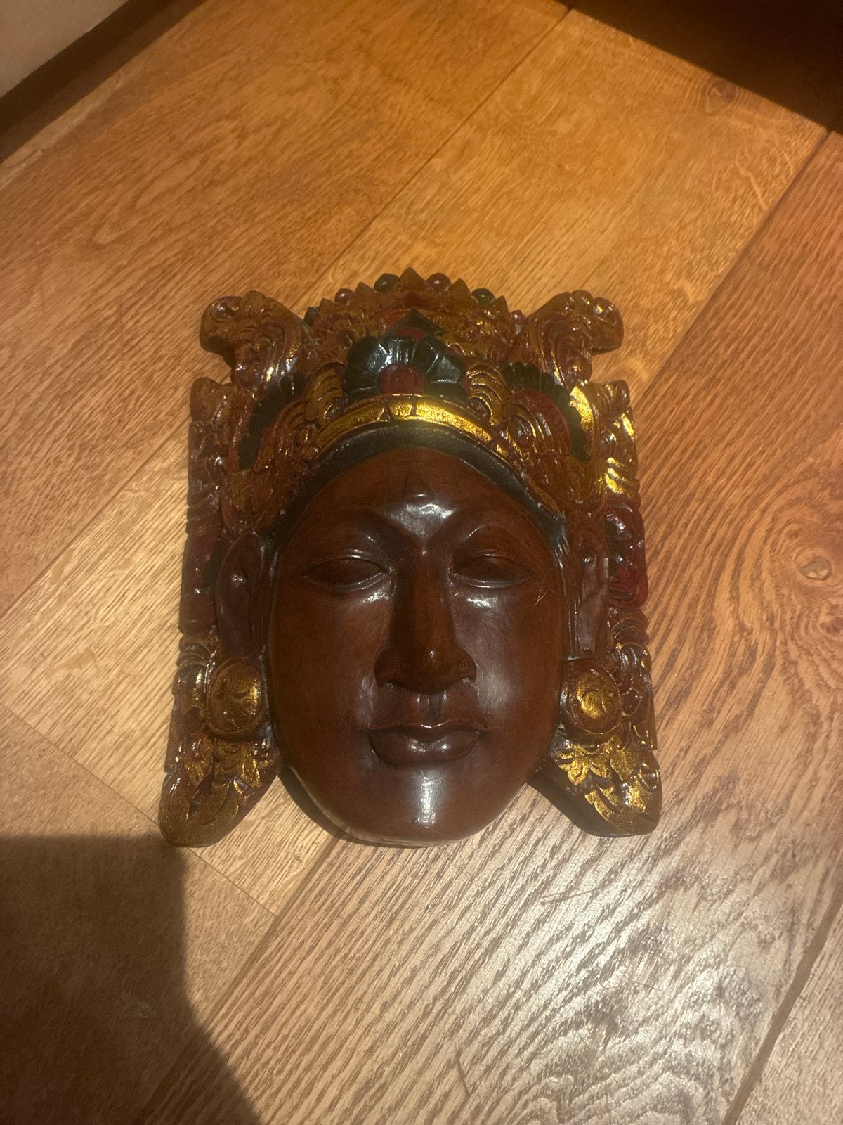 Decoratief houten masker - Aziatische kunst, Bruin, Masker, Indonesië, Gesneden