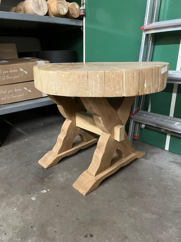 Eiken bijzettafel, Nieuw, 55 tot 75 cm, Overige vormen, Hout