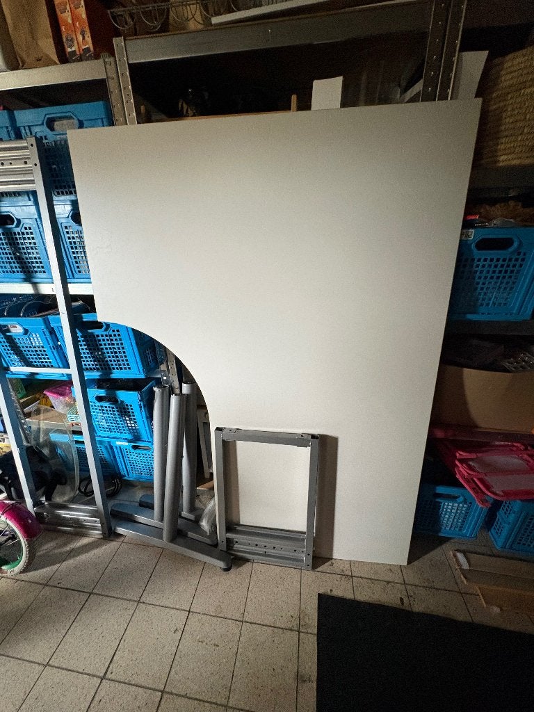 Handmatig in hoogte verstelbaar hoekbureau - Links, Huis en Inrichting, Bureaus, Ophalen, 160 cm, Gebruikt, 120 cm