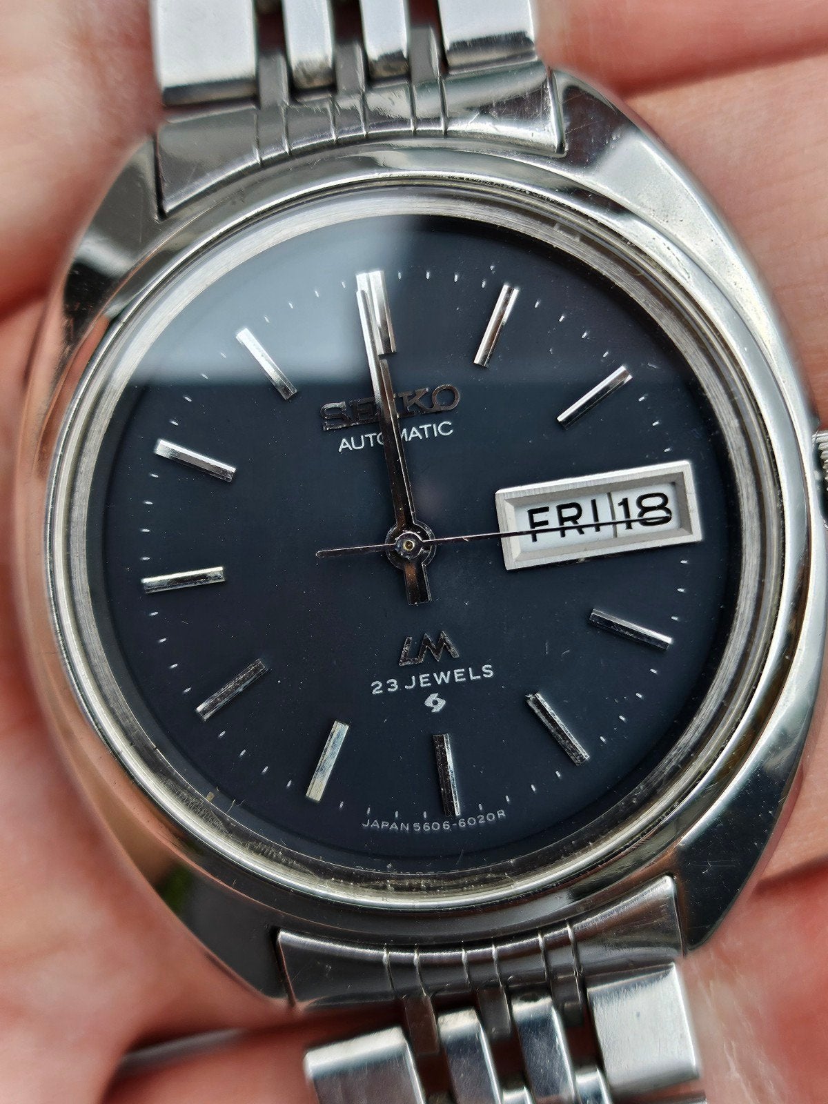 Seiko LM Automatisch Vintage Horloge - 23 Jewels, Gebruikt, Staal, Polshorloge, Ophalen of Verzenden