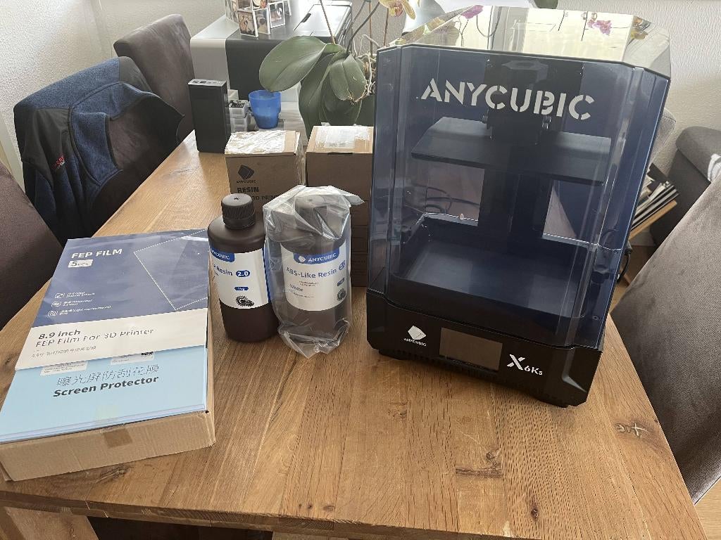 Anycubic X6ks resin 3D printer met 2 liter resin, Computers en Software, 3D Printers, Gebruikt, Resin/Hars, Ophalen