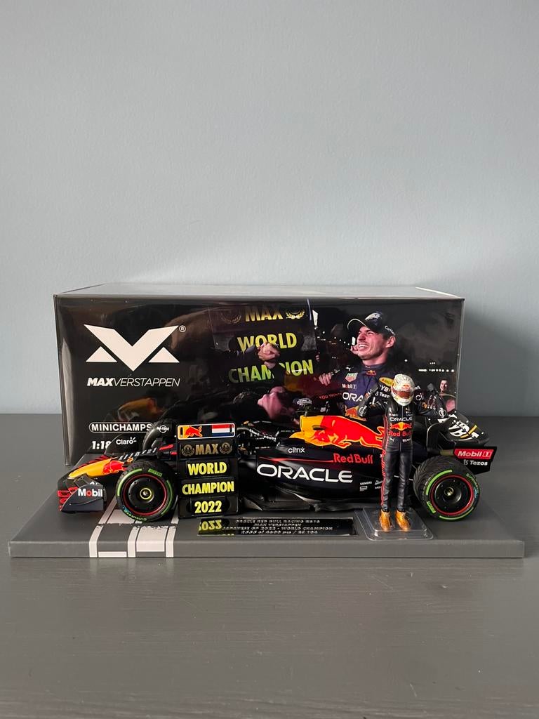 Max Verstappen auto 1:18 2022 Japan World Champion, Ophalen of Verzenden, Zo goed als nieuw, Auto, MiniChamps
